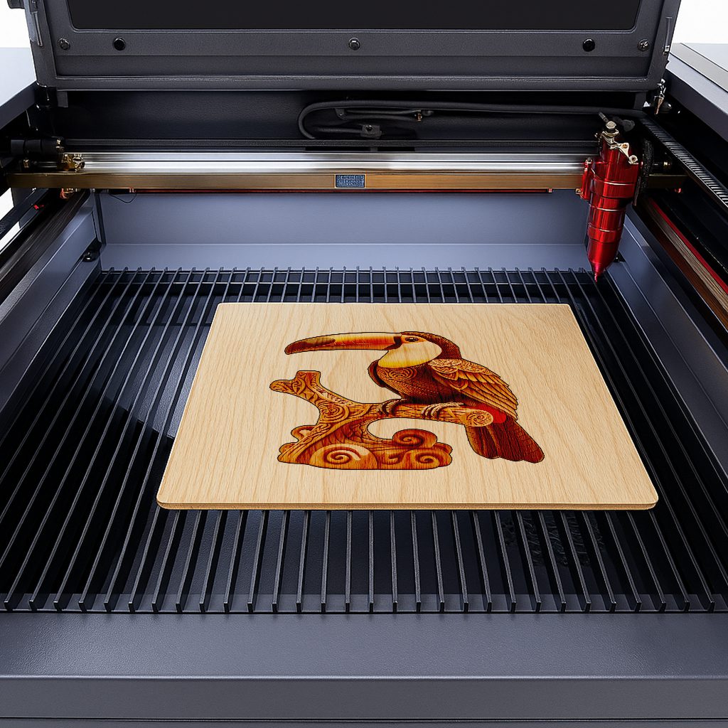 Toucan 3D Illusion Laser Engraving Design, Tropical Bird
