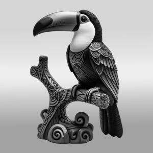 Toucan 3D Illusion Laser Engraving Design, Tropical Bird