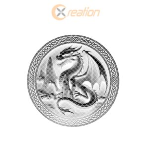 Viking Dragon 3D Illusion Slate Coaster, Laser Engraving