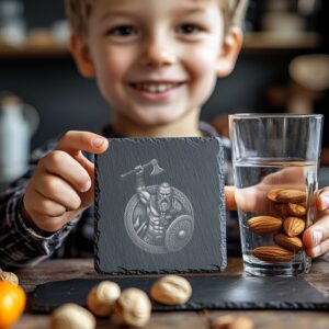 Viking Warrior 3D Illusion Slate Coaster Engraving File,