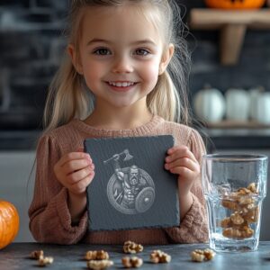 Viking Warrior 3D Illusion Slate Coaster Engraving File,