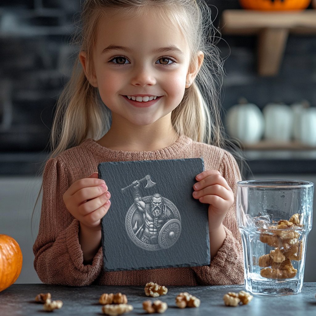 Viking Warrior 3D Illusion Slate Coaster Engraving File,