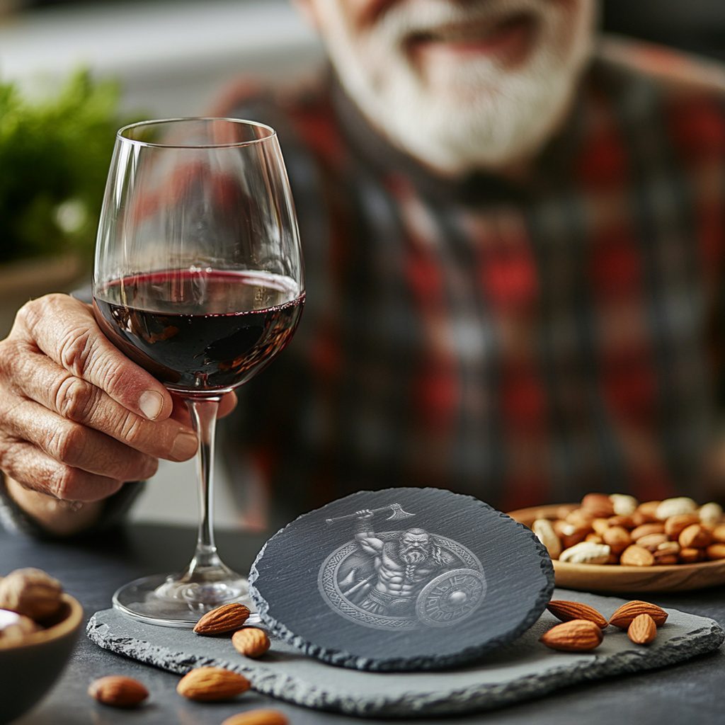 Viking Warrior 3D Illusion Slate Coaster Engraving File,