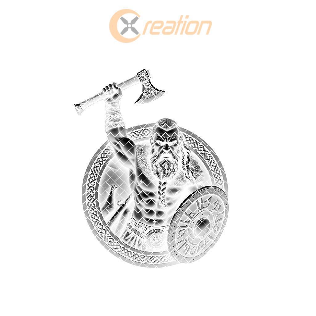 Viking Warrior 3D Illusion Slate Coaster Engraving File,