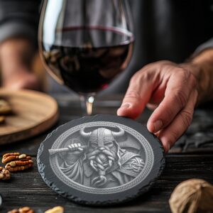 Viking Warrior 3D Illusion Slate Coaster Engraving File,