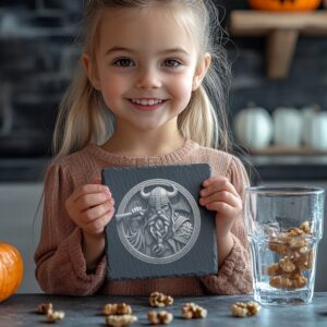 Viking Warrior 3D Illusion Slate Coaster Engraving File,