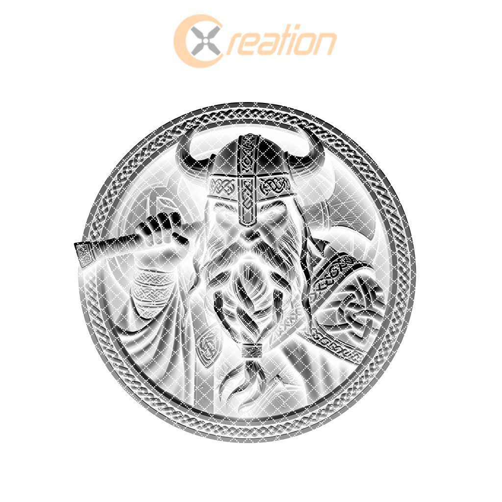 Viking Warrior 3D Illusion Slate Coaster Engraving File,