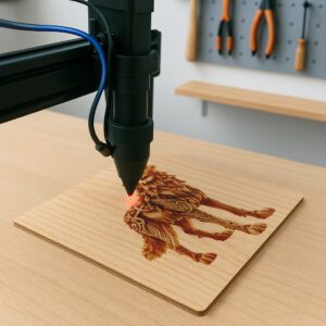 Wolf 3D Illusion Design File, Laser Engraved Animal
