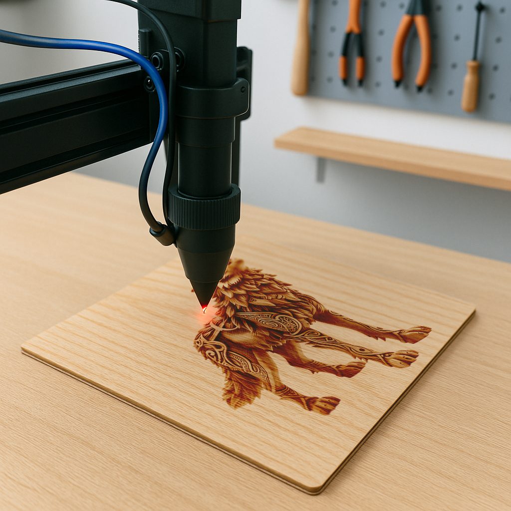 Wolf 3D Illusion Design File, Laser Engraved Animal