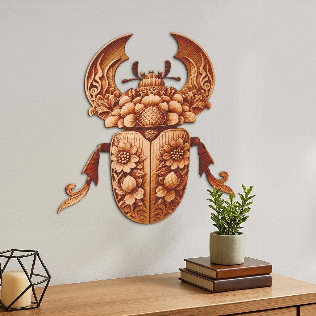 3D Insect Illusion Laser Engraving File, Bark Beetle Nature Decor, Digital Art Pattern - immagine 5