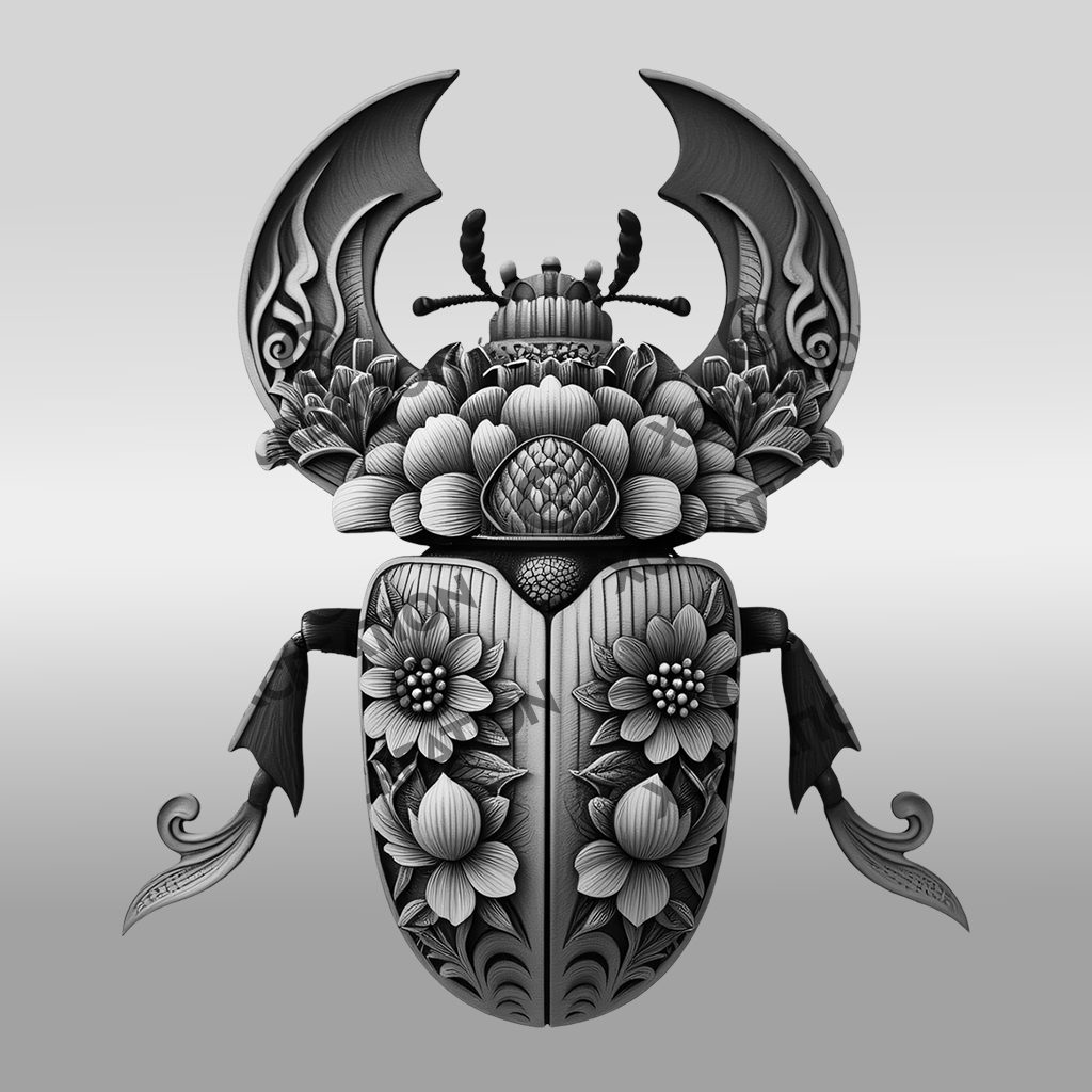 3D Insect Illusion Laser Engraving File, Bark Beetle Nature Decor, Digital Art Pattern - immagine 6