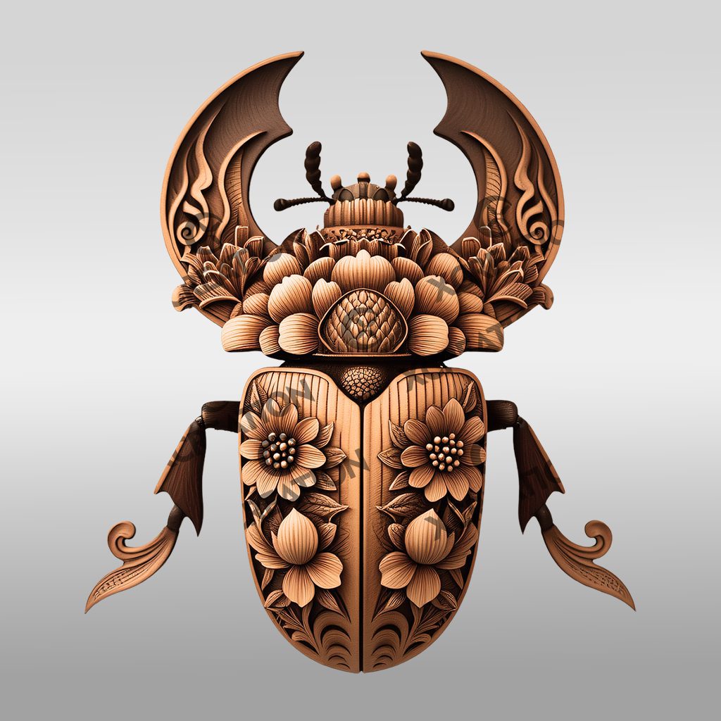 3D Insect Illusion Laser Engraving File, Bark Beetle