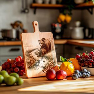 Bear Charcuterie Board Engraving File, Rustic Nature Kitchen