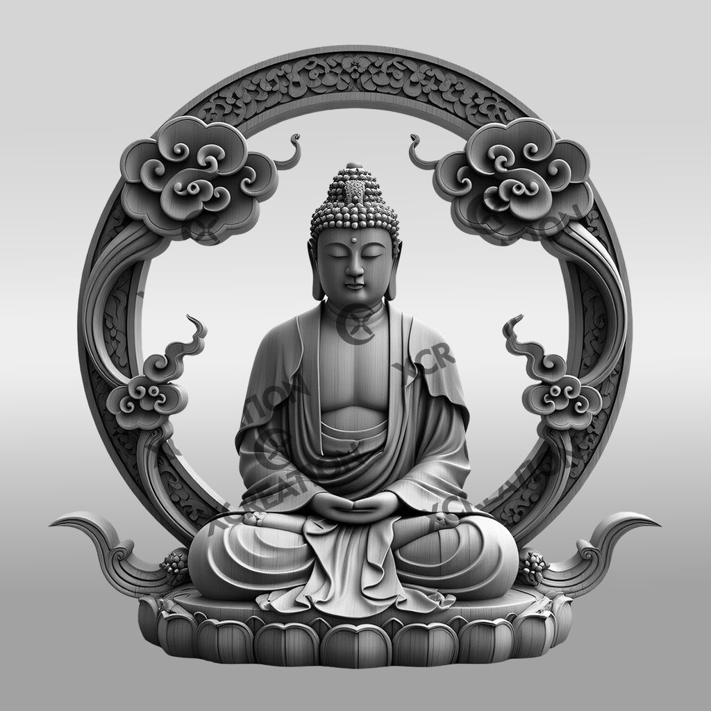 Buddha 3D Illusion Laser Engraving File, Enlightened Art for Home Decor Download - immagine 6