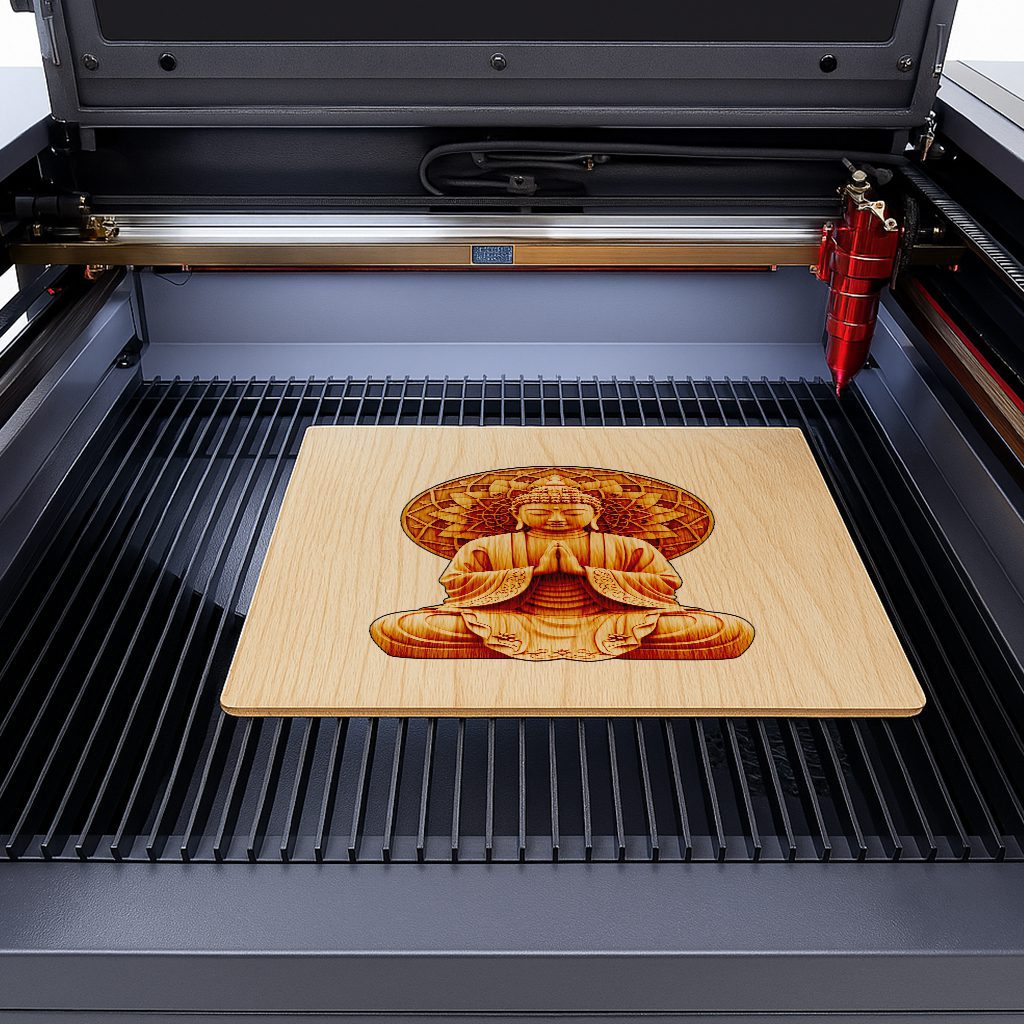 Buddha 3D Illusion Laser Engraving File, Meditation Art, Zen Decor Download - immagine 3