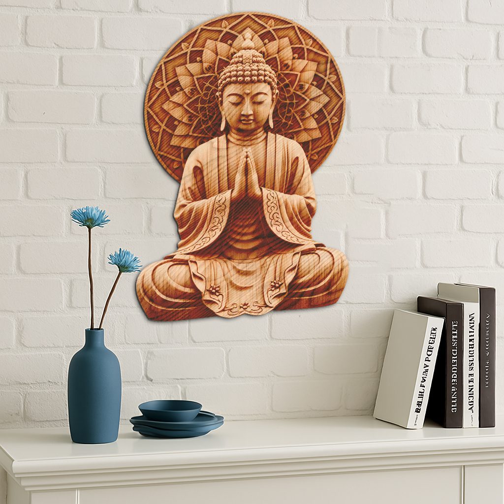 Buddha 3D Illusion Laser Engraving File, Meditation Art, Zen Decor Download - immagine 5