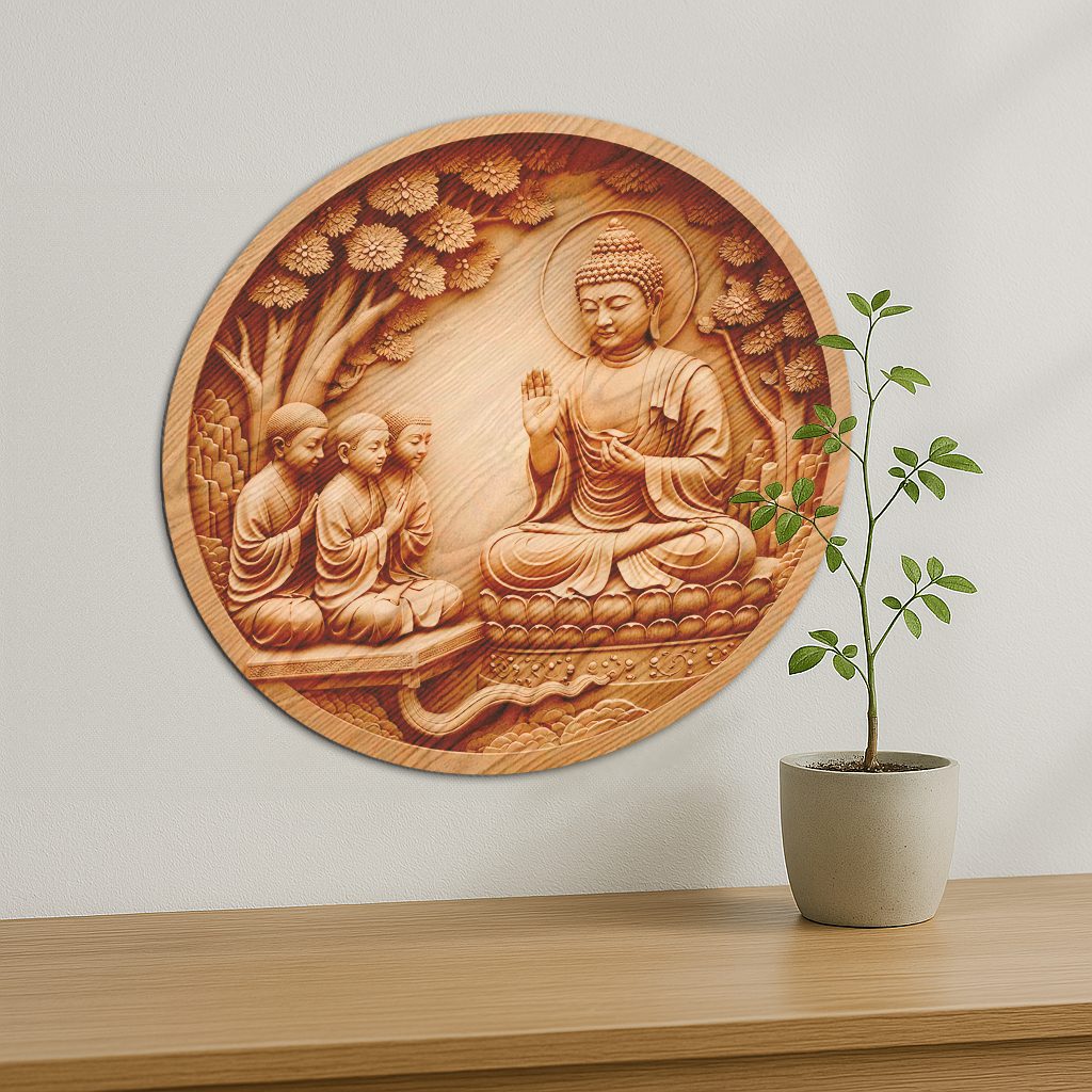Buddha 3D Illusion Laser Engraving File, Meditation Wall