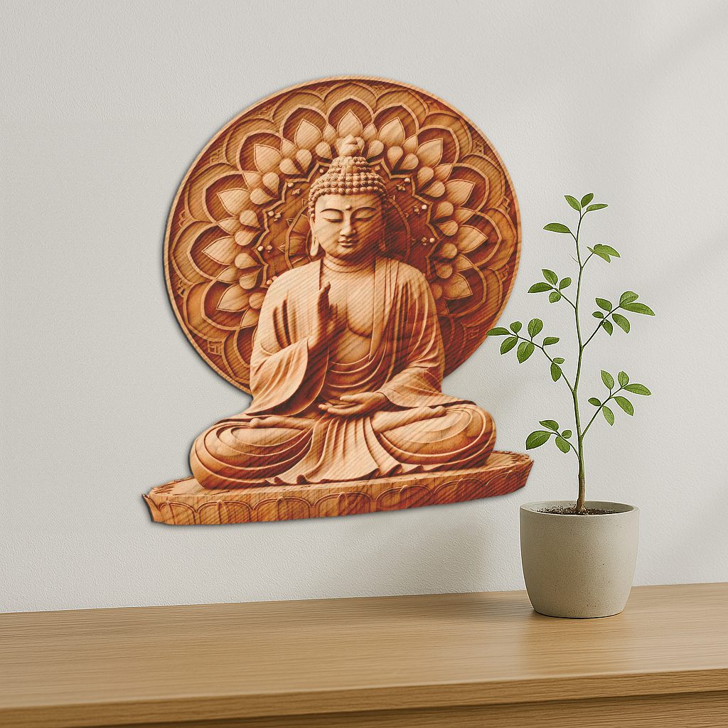 Buddha 3D Illusion Laser Engraving File, Peaceful Art for Meditation Decor – Image 2