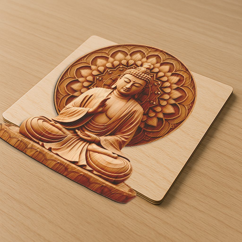 Buddha 3D Illusion Laser Engraving File, Peaceful Art for Meditation Decor – Image 5