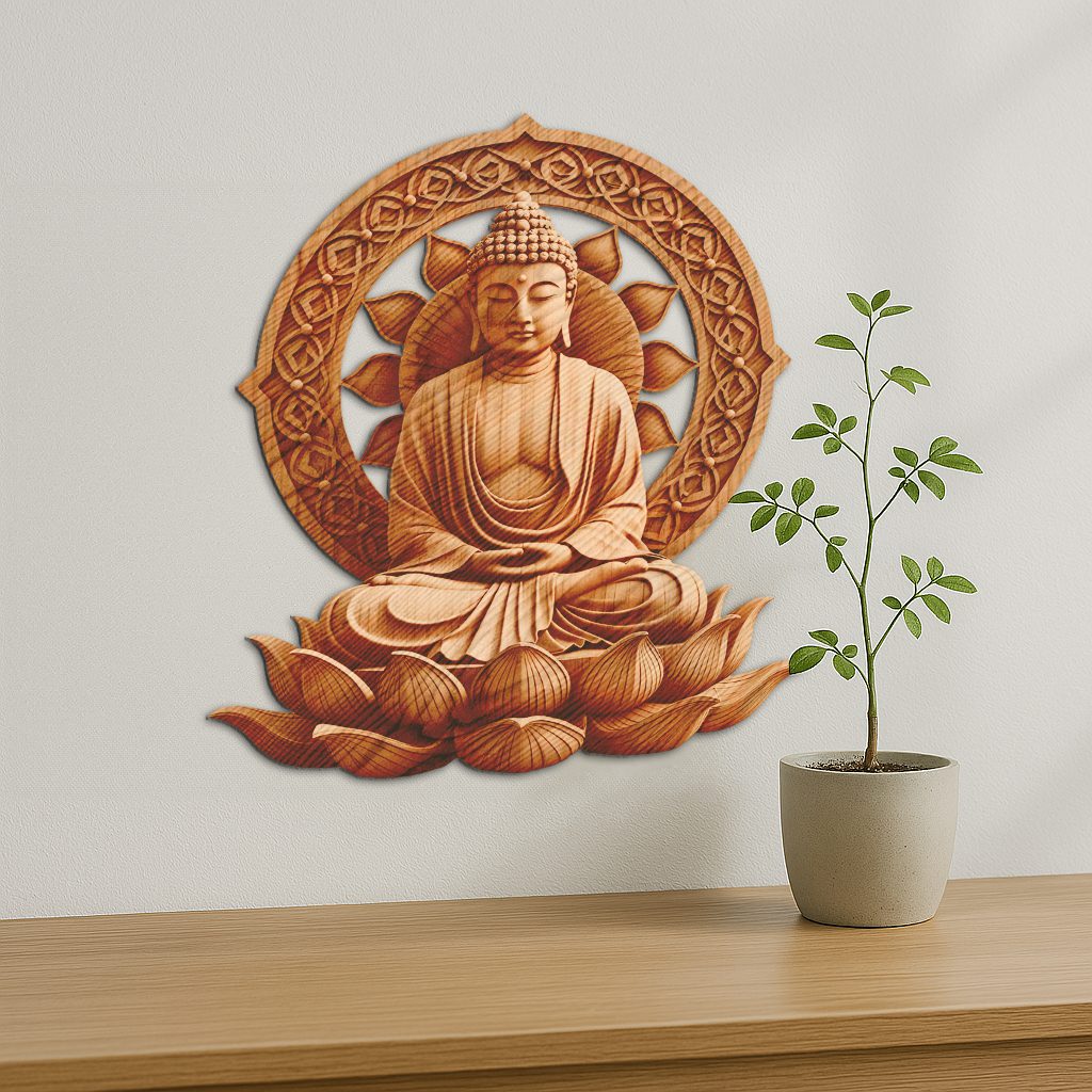 Buddha 3D Illusion Laser Engraving File, Serene Art