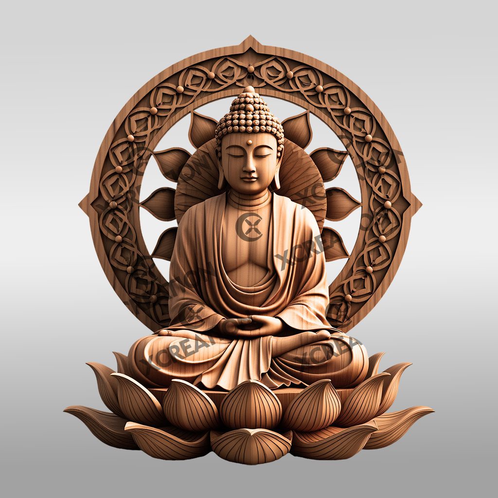Buddha 3D Illusion Laser Engraving File, Serene Art