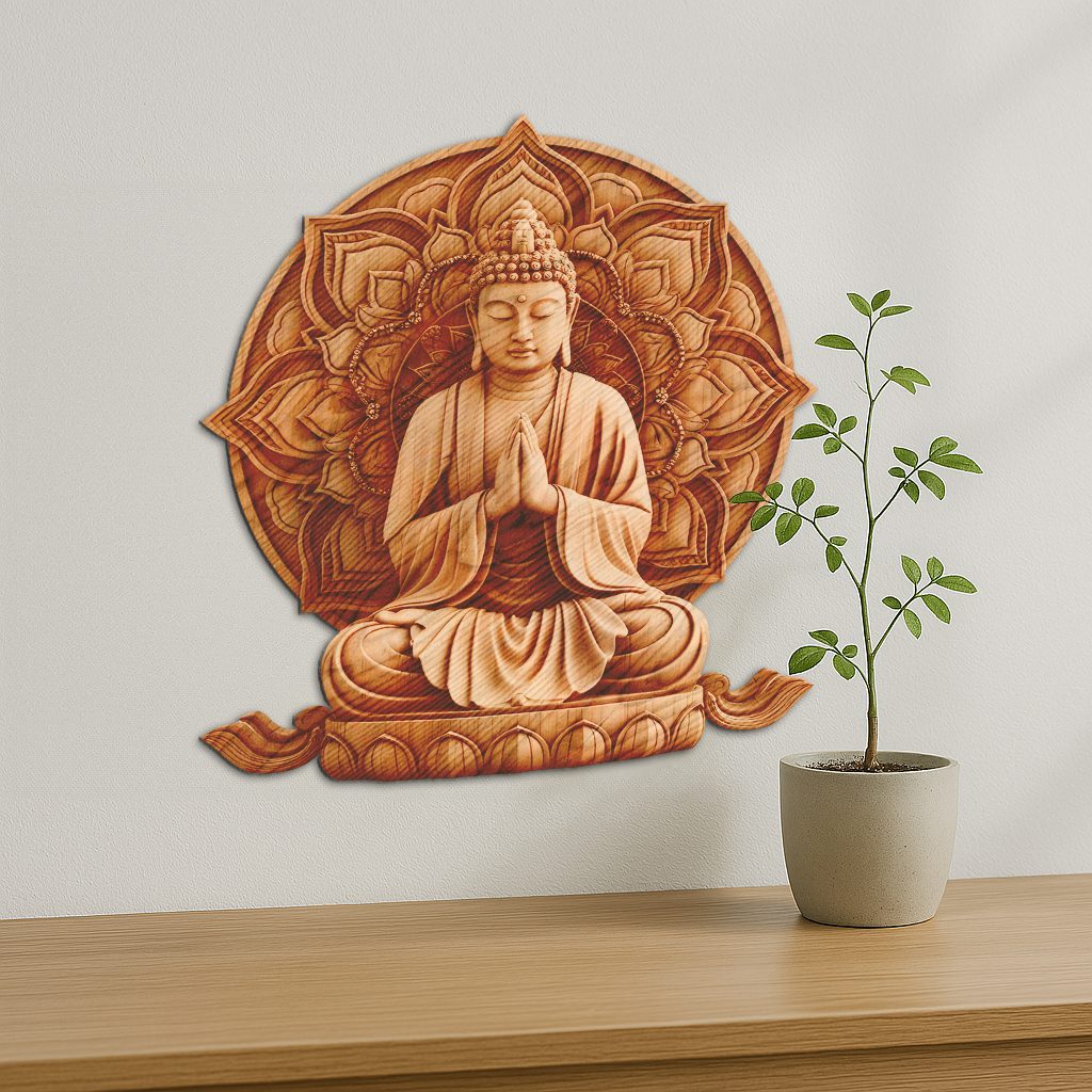 Buddha 3D Illusion Laser Engraving File, Spiritual Art Template for Home Decor – Bild 4