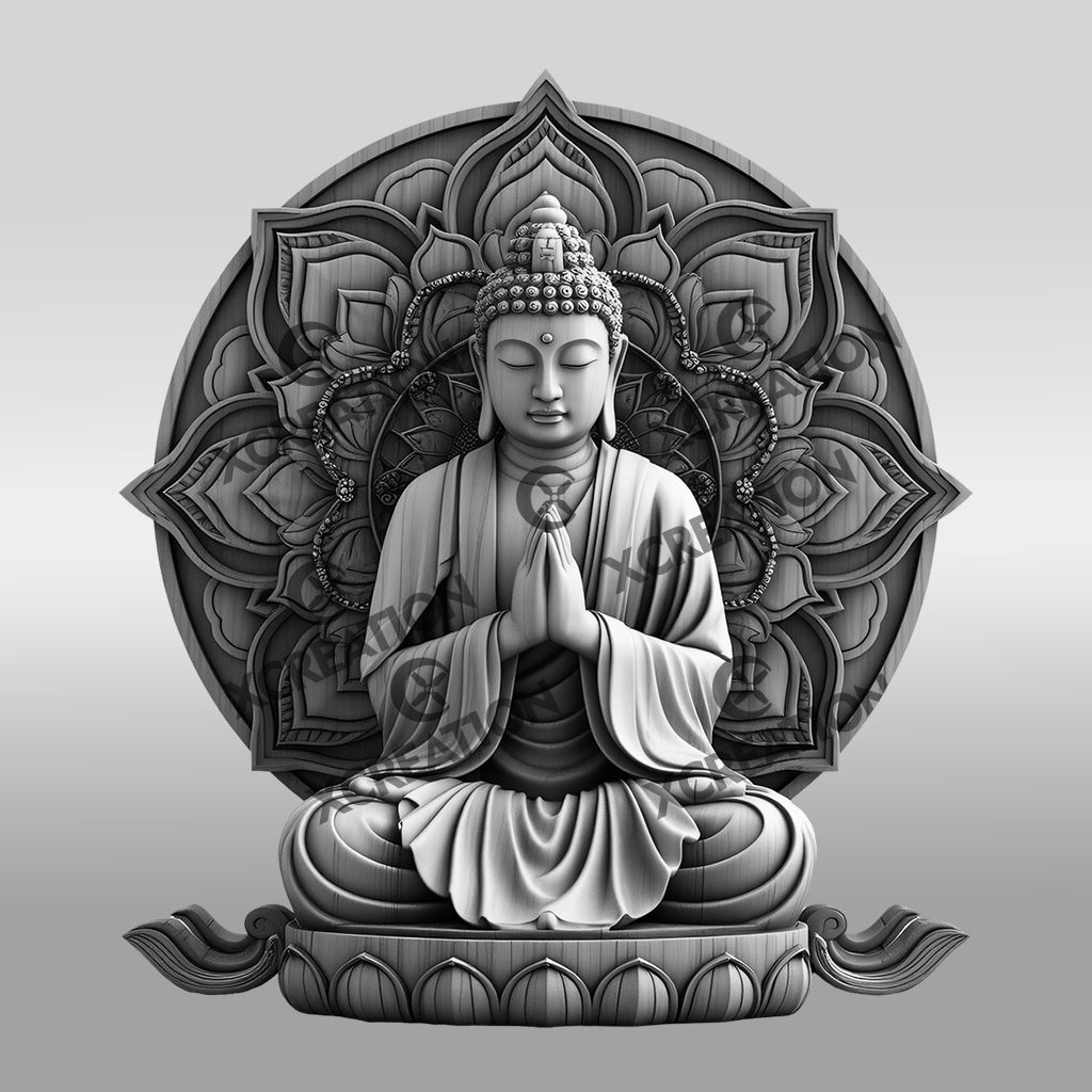 Buddha 3D Illusion Laser Engraving File, Spiritual Art Template for Home Decor – Bild 6