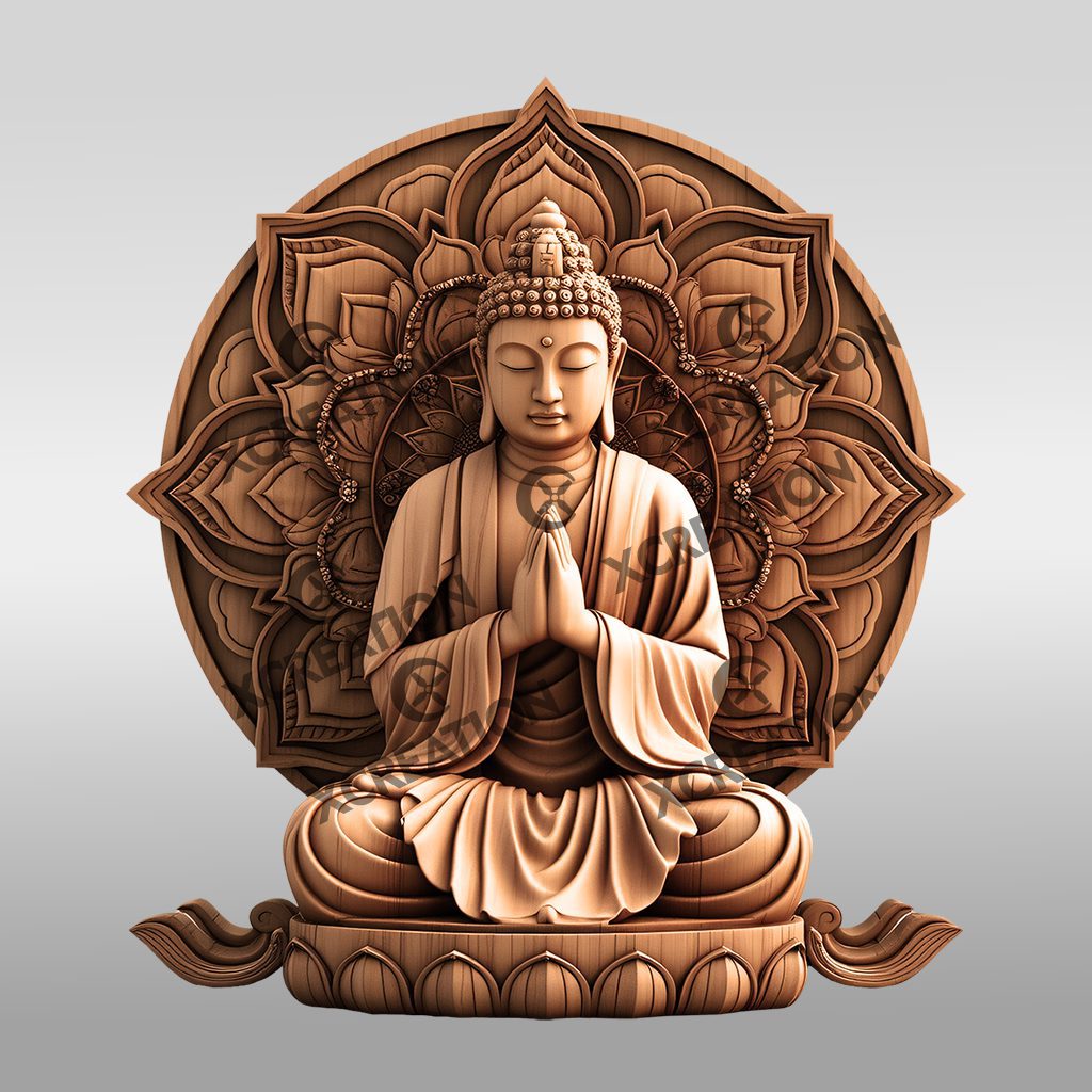 Buddha 3D Illusion Laser Engraving File, Spiritual Art
