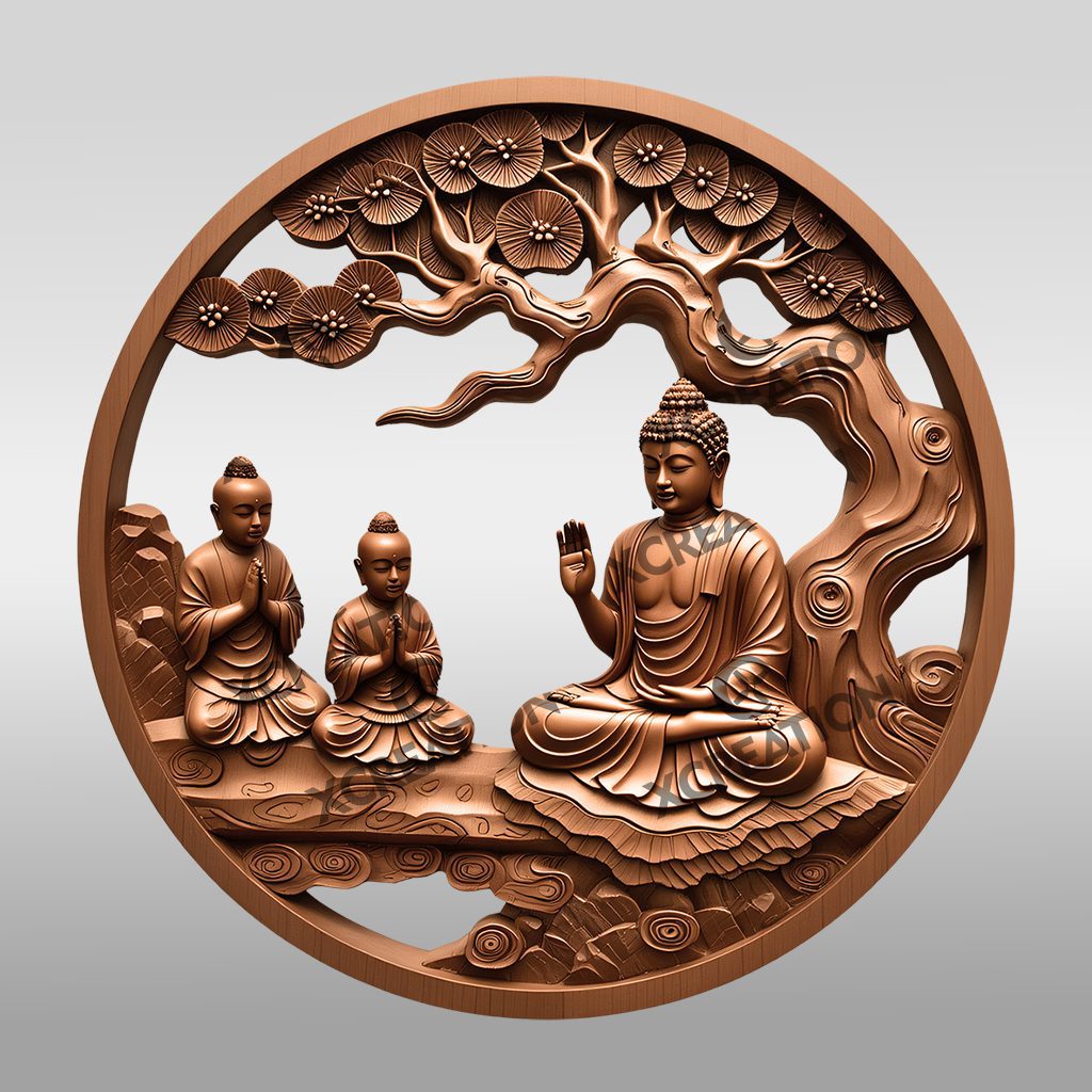 Buddha 3D Illusion Laser Engraving File, Spiritual Home