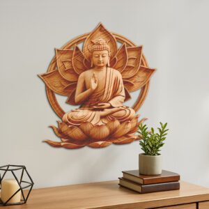 Buddha 3D Illusion Laser Engraving File, Zen Lotus