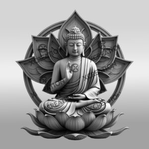 Buddha 3D Illusion Laser Engraving File, Zen Lotus