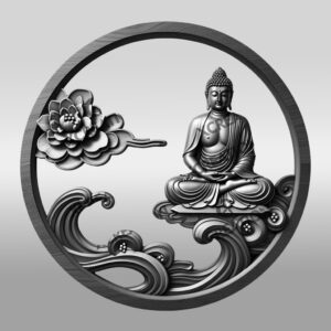 Buddha 3D Illusion Laser Engraving File, Zen Wall