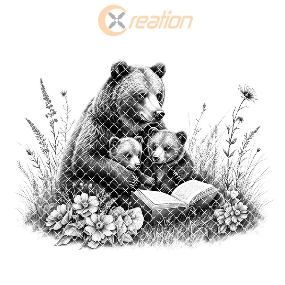 Charcuterie Board Engraving File, Bear Family Reading, Unique Kitchen Decor Design – Image 7