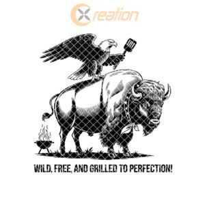 Charcuterie Board Engraving File, Eagle Buffalo Design, Rustic