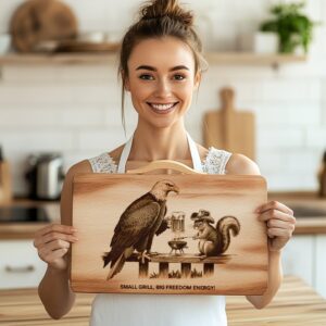 Charcuterie Board Engraving File, Eagle Squirrel Grill Beer
