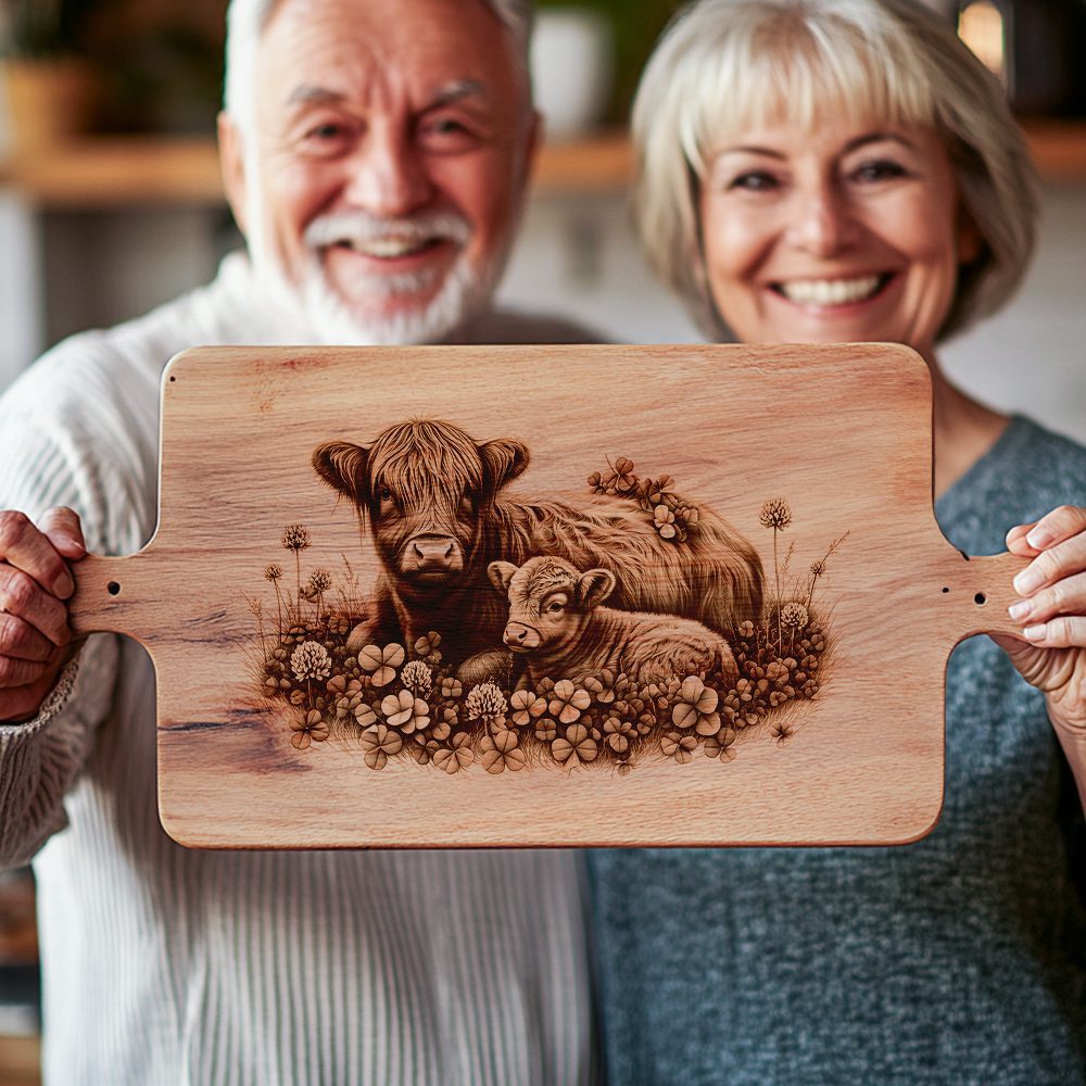 Charcuterie Board Engraving File, Highland Cow Farmhouse Kitchen