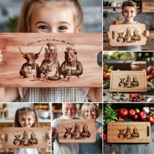 Charcuterie Board Laser Engraving Bundle, Funny Animal BBQ