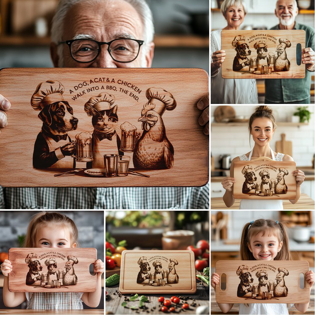 Charcuterie Board Laser Engraving Bundle, Funny Animal BBQ