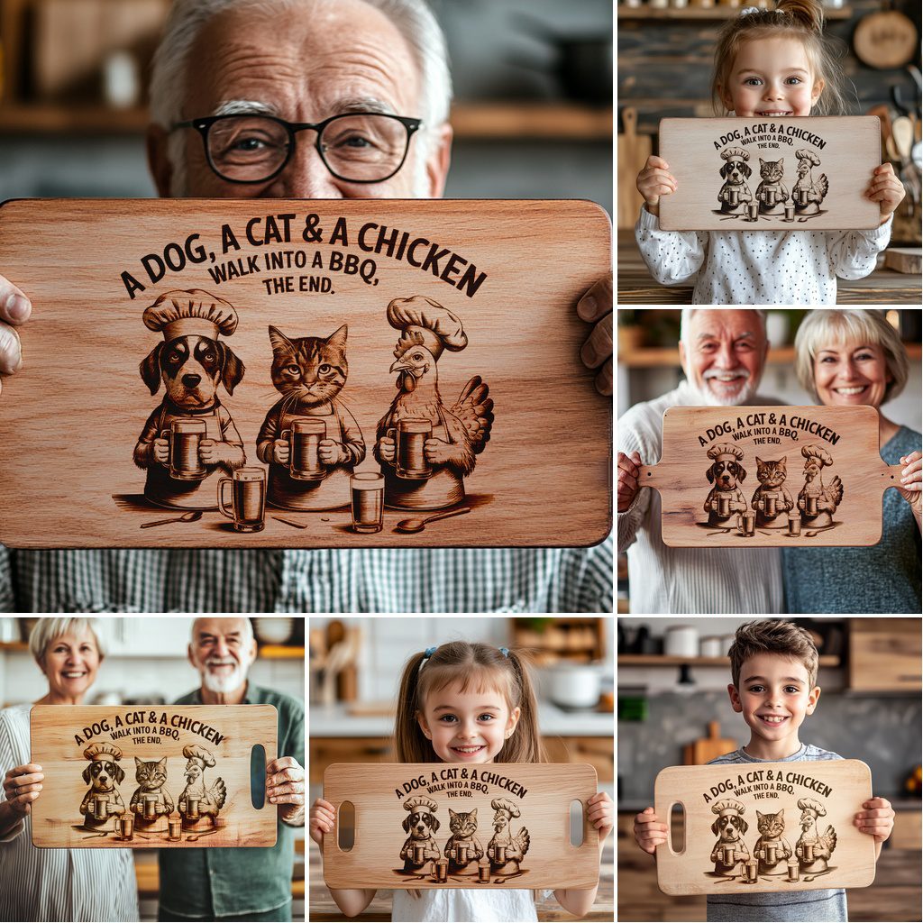 Charcuterie Board Laser Engraving Bundle, Funny Animal BBQ