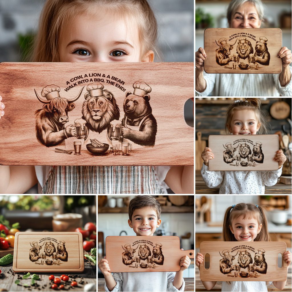 Charcuterie Board Laser Engraving Bundle, Funny Animal BBQ