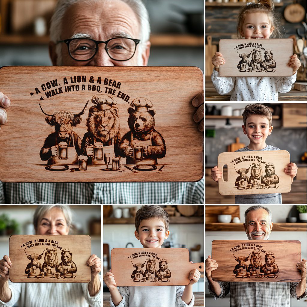 Charcuterie Board Laser Engraving Bundle, Funny Animal BBQ