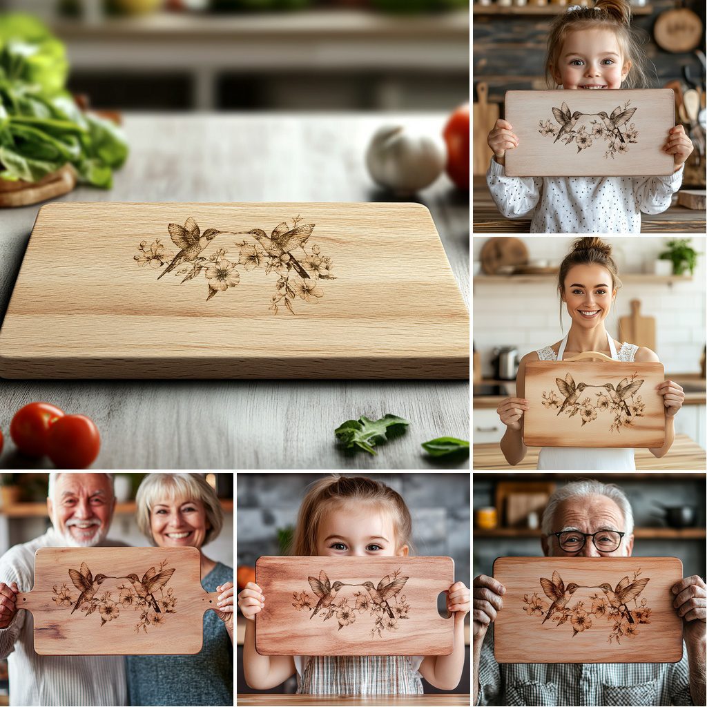 Charcuterie Board Laser Engraving File, Animal 3D Illusion, Kitchen Decor Art – Bild 5