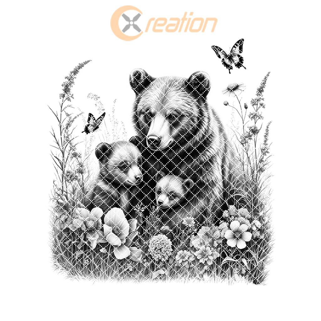 Charcuterie Board Laser Engraving File, Bear Family Garden, Rustic Woodland Decor - Imagen 7
