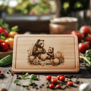 Charcuterie Board Laser Engraving File, Bear Lantern Kitchen