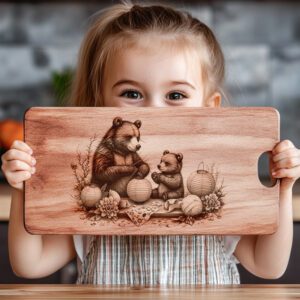 Charcuterie Board Laser Engraving File, Bear Lantern Kitchen