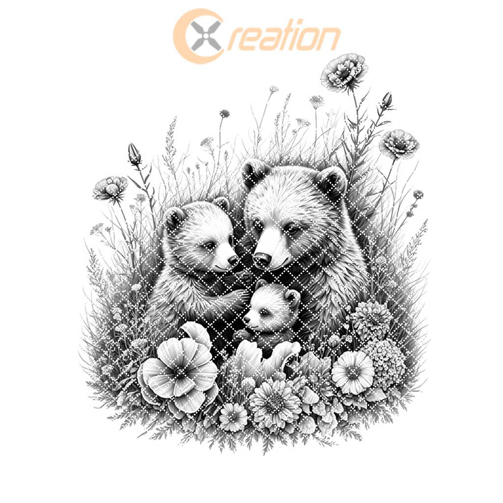 Charcuterie Board Laser Engraving File, Bear with Flowers, Rustic Kitchen Art Template – Bild 6