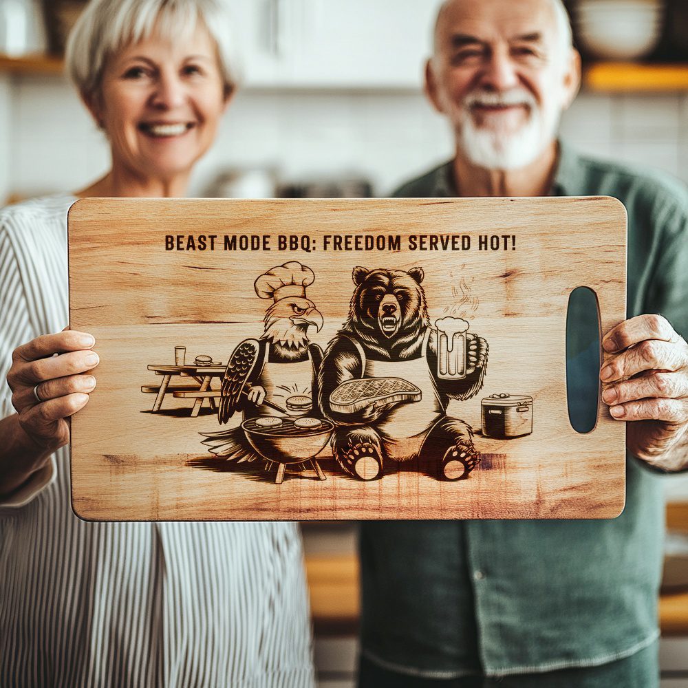 Charcuterie Board Laser Engraving File, Eagle Bear BBQ