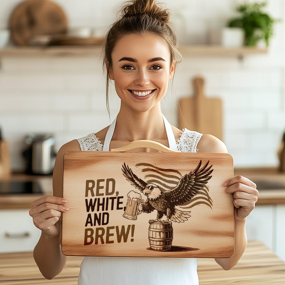 Charcuterie Board Laser Engraving File, Eagle Beer Barrel