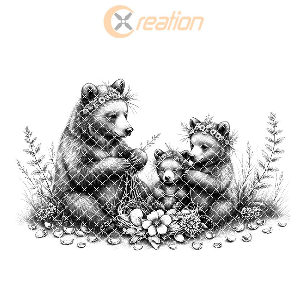 Charcuterie Board Laser Engraving File, Three Bears Flower Crown, Rustic Woodland Decor – Image 7