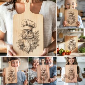 Charcuterie Board Laser Engraving Files, Animal 3D Illusion,